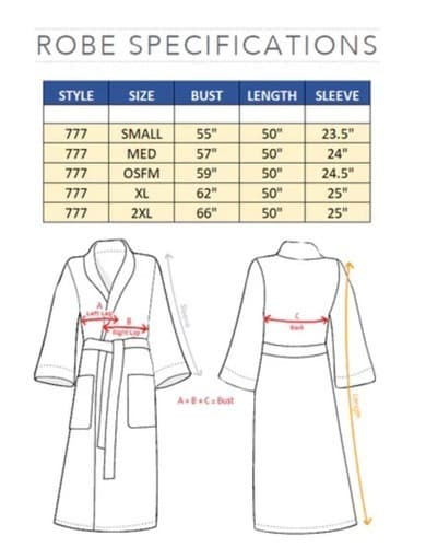 Monarch Cypress Microfiber Shawl Robe Lined In Terry Size X- Large in White - Thumbnail 5