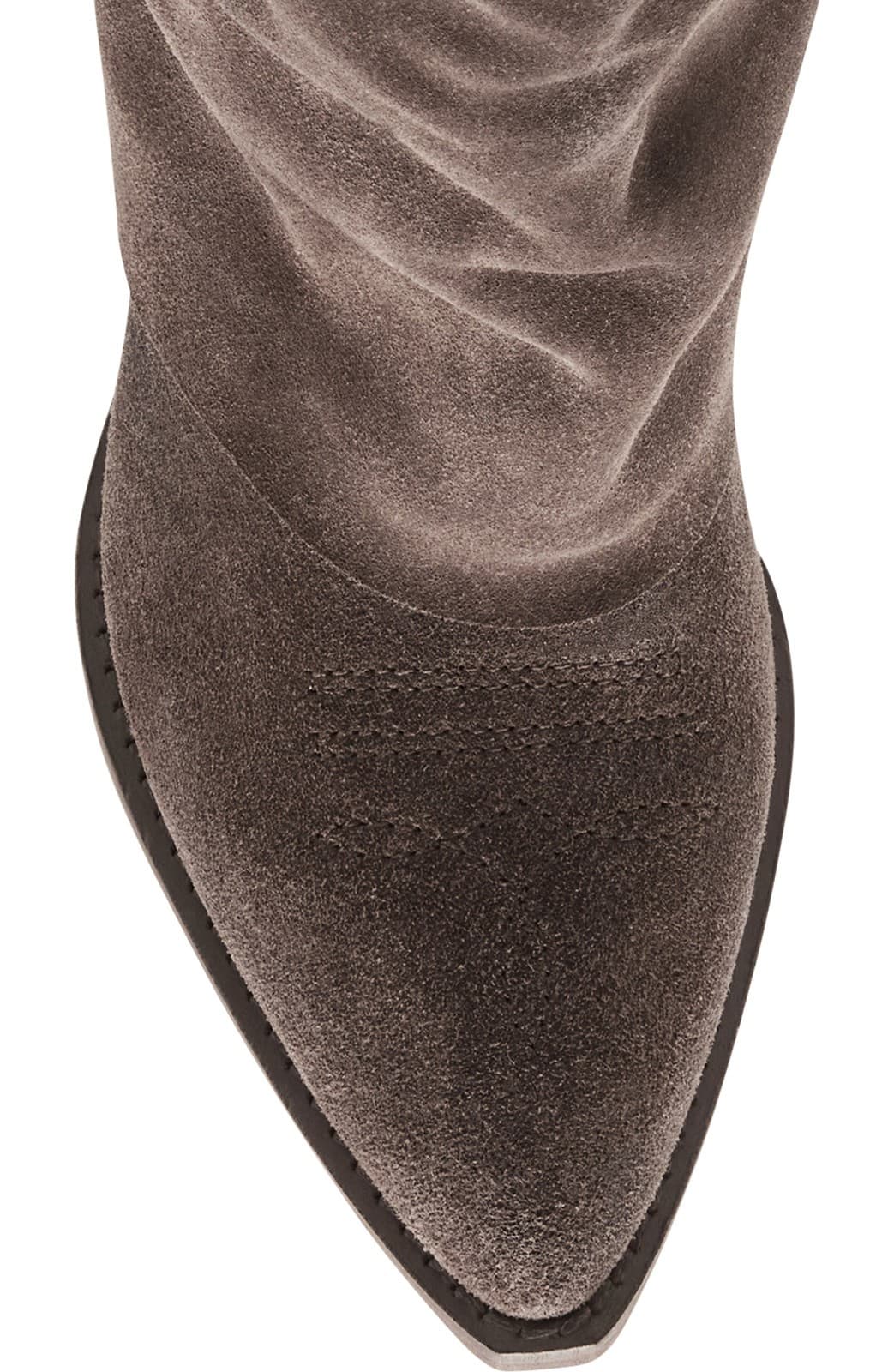 Steve Madden Women's Sorvino Taupe Suede block heel 11 Medium - Thumbnail 4