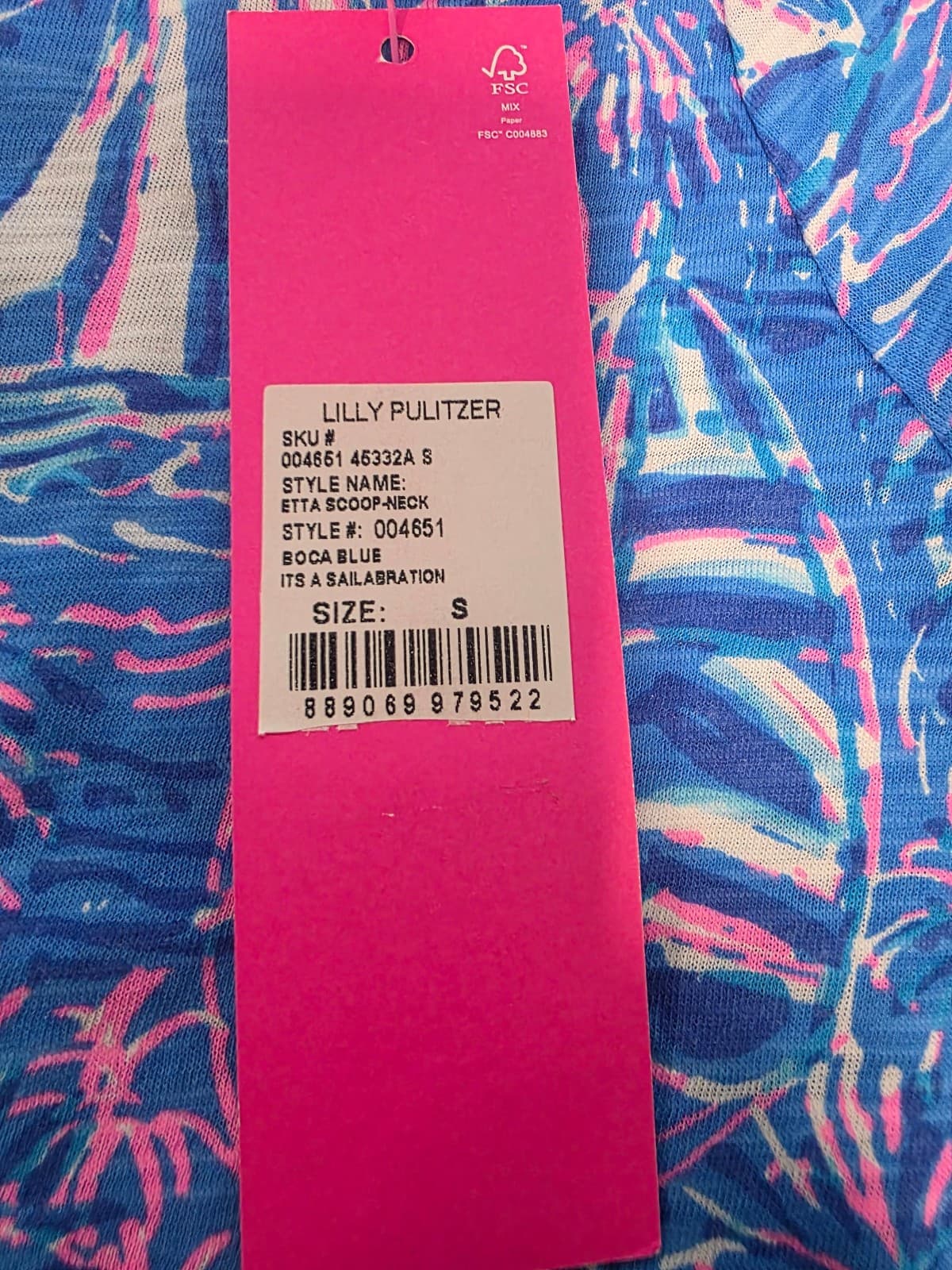 LILLY PULITZER Ladies Etta Scoop Neck Knit Top IT'S A SAILABRATION Small NWT - Thumbnail 4