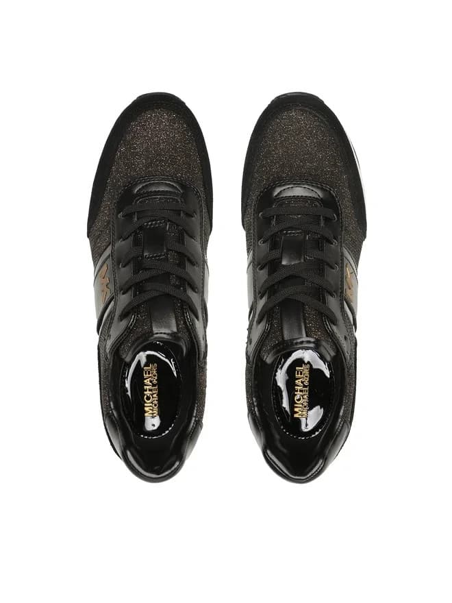 Michael Kors Women's Mabel Trainer Black Bronze Signature Glitter Lace-Up 10 M - Thumbnail 6