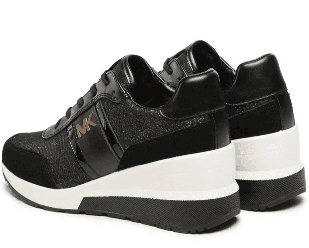 Michael Kors Women's Mabel Trainer Black Bronze Signature Glitter Lace-Up 10 M - Thumbnail 5