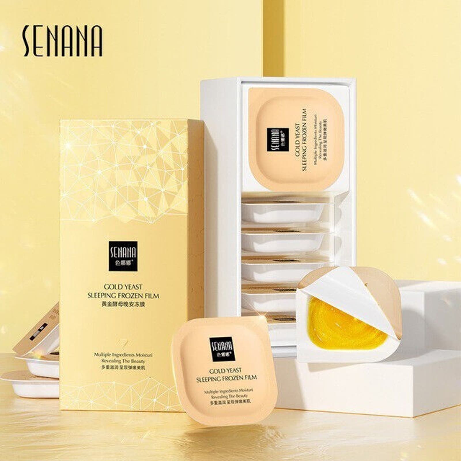 18 Gold Yeast Niacinamide Sleeping Mask Brighten Hydrate Firm Skin anti ageing - Image 1