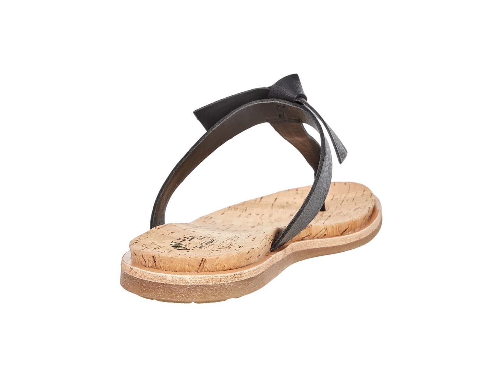 Kork-Ease Womens Size 9 Blake T-Strap Leather Black Thong Sandals Shoes - Thumbnail 4
