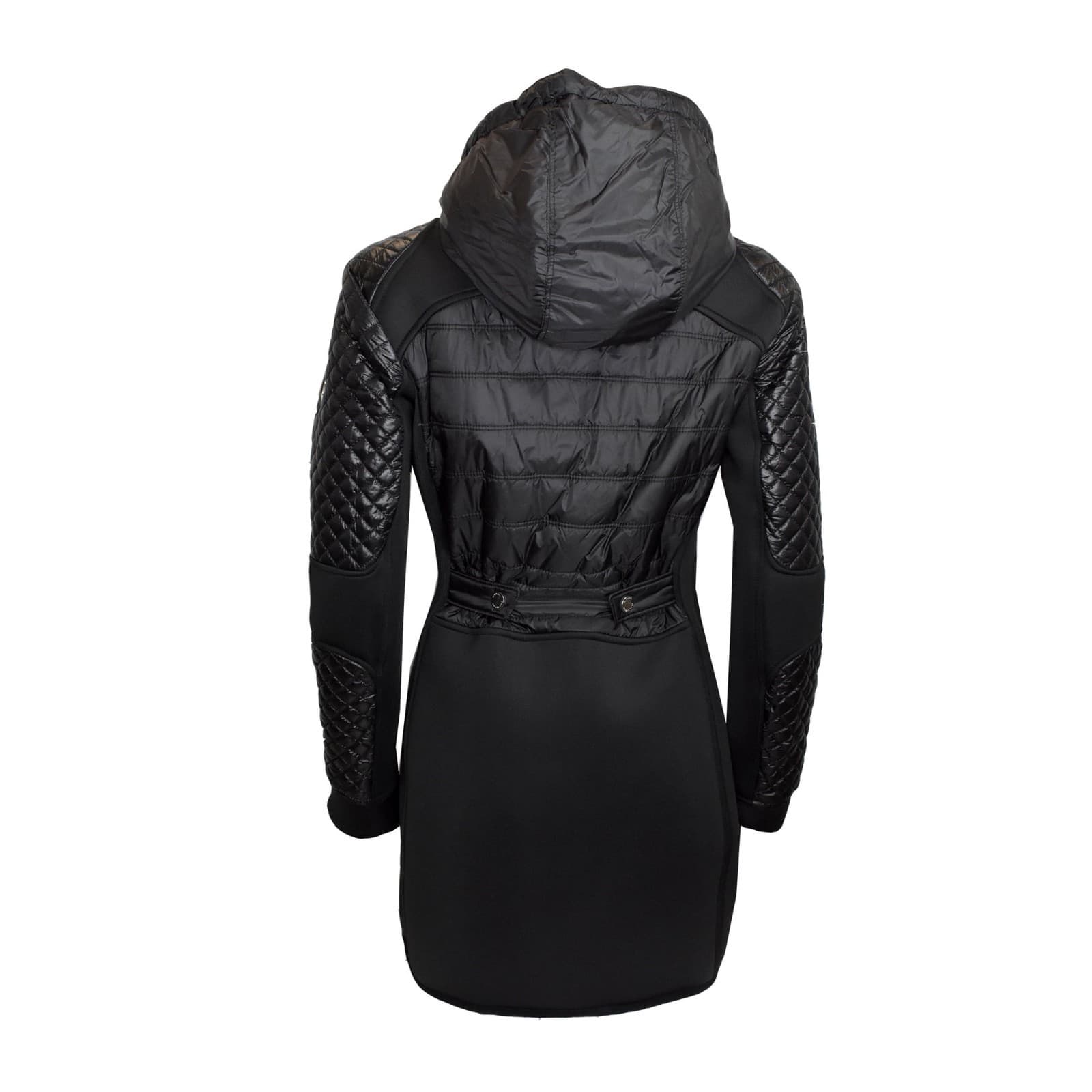 MICHAEL KORS Women's Black Mixed Media Coat Hooded Quilt Jacket Size X Large - Thumbnail 3