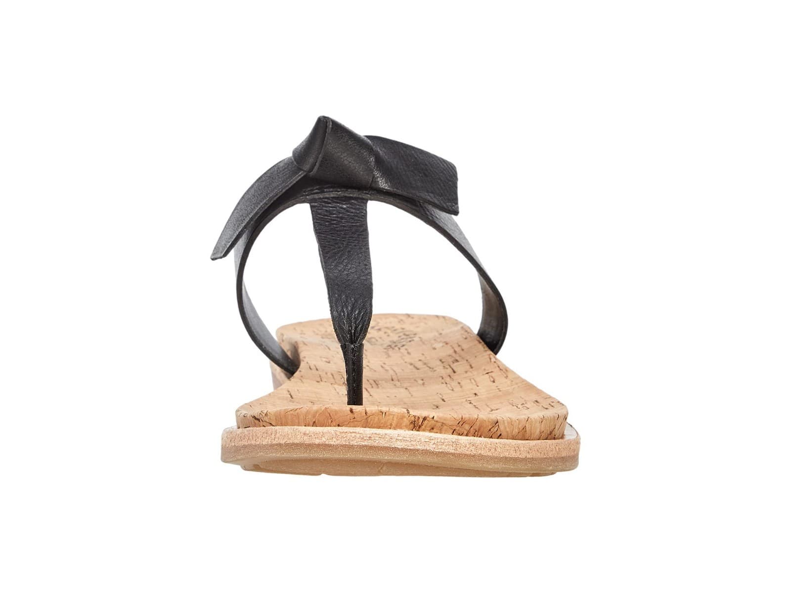 Kork-Ease Womens Size 9 Blake T-Strap Leather Black Thong Sandals Shoes - Thumbnail 2