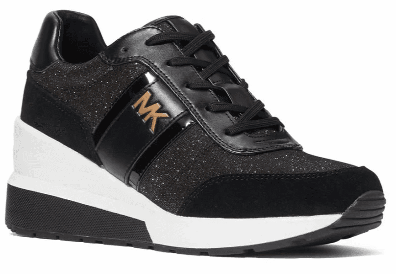 Michael Kors Women's Mabel Trainer Black Bronze Signature Glitter Lace-Up 10 M - Thumbnail 3