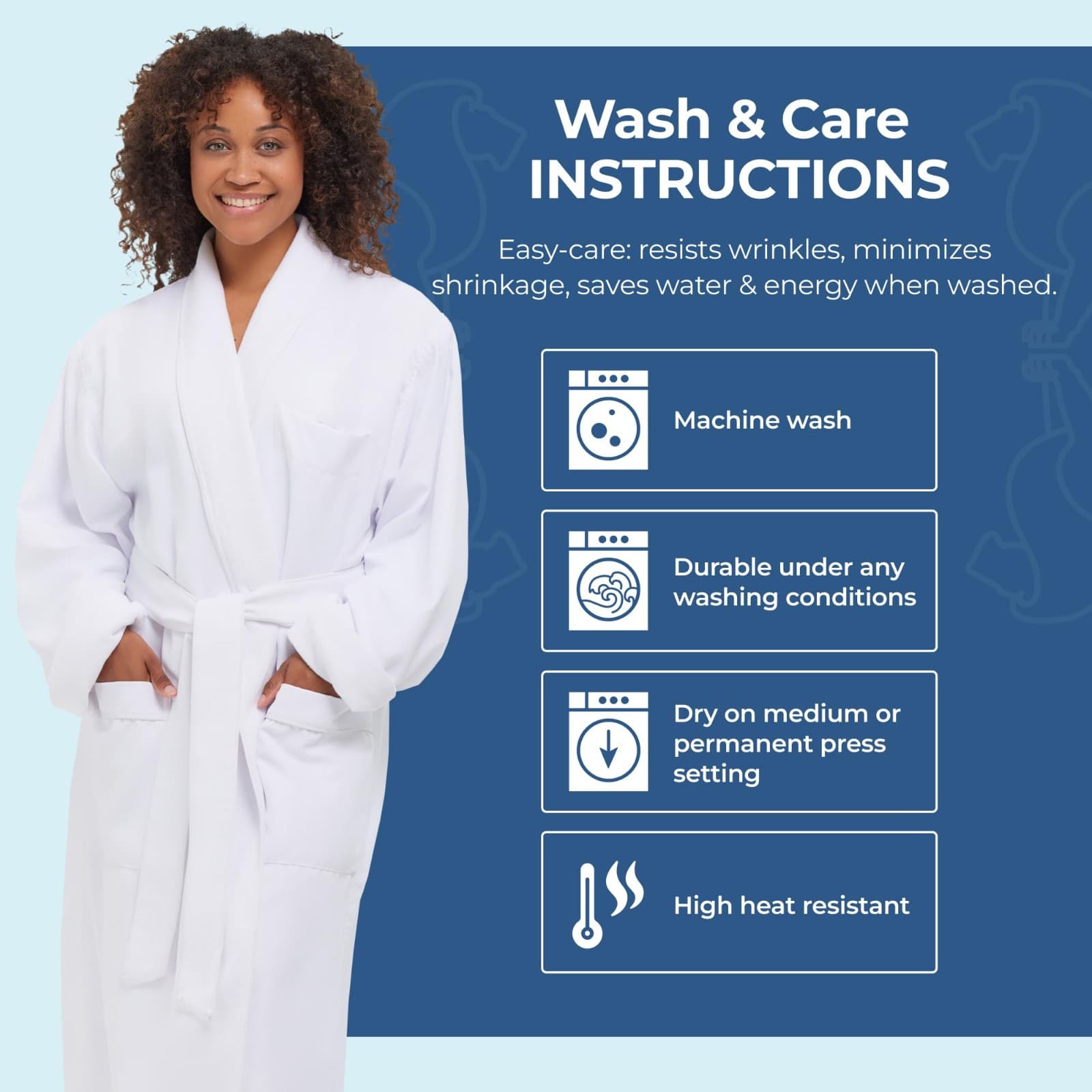 Monarch Cypress Microfiber Shawl Robe Lined In Terry Size X- Large in White - Thumbnail 8