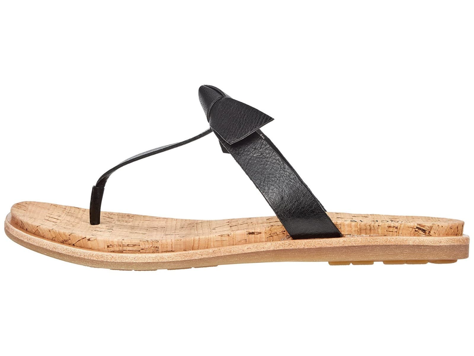 Kork-Ease Womens Size 9 Blake T-Strap Leather Black Thong Sandals Shoes - Thumbnail 5