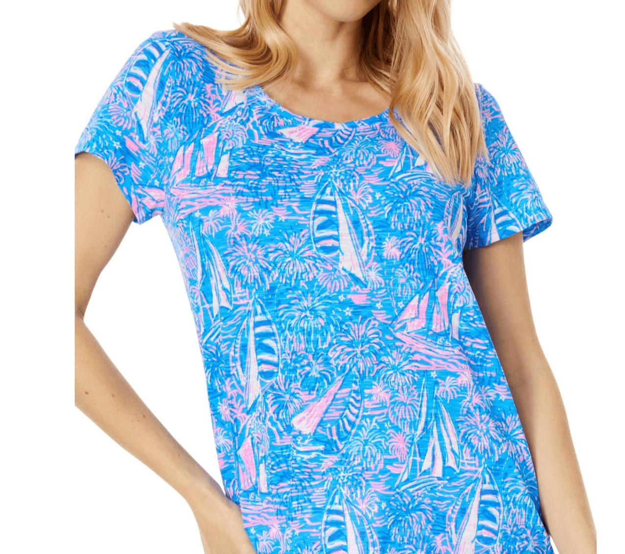 LILLY PULITZER Ladies Etta Scoop Neck Knit Top IT'S A SAILABRATION Small NWT - Thumbnail 2