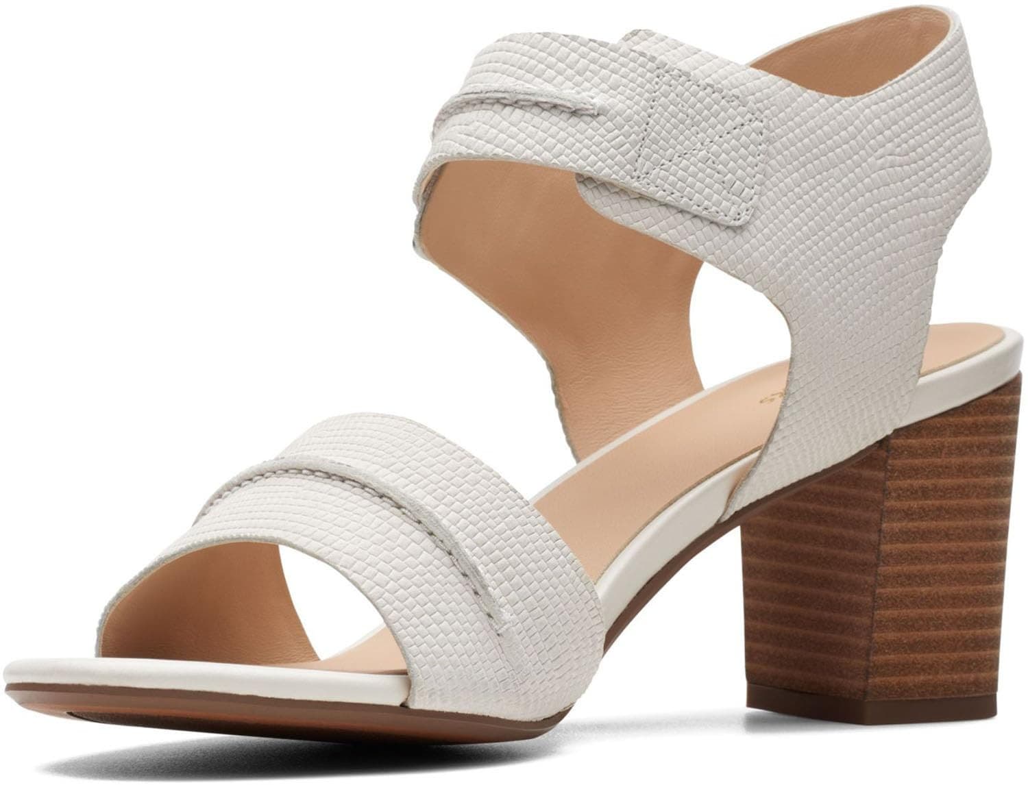 Clarks Karsea Hi Seam Slingback Sandals Women's Size 8 M Off White Block Heel - Thumbnail 4
