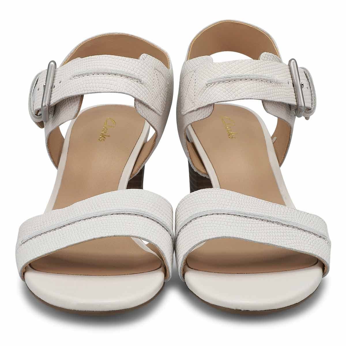 Clarks Karsea Hi Seam Slingback Sandals Women's Size 8 M Off White Block Heel - Thumbnail 6