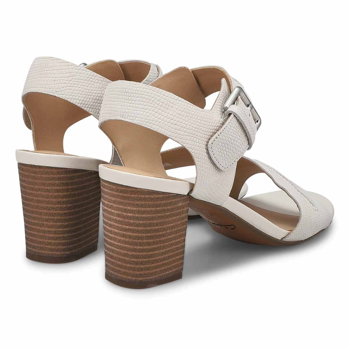 Clarks Karsea Hi Seam Slingback Sandals Women's Size 8 M Off White Block Heel - Thumbnail 10