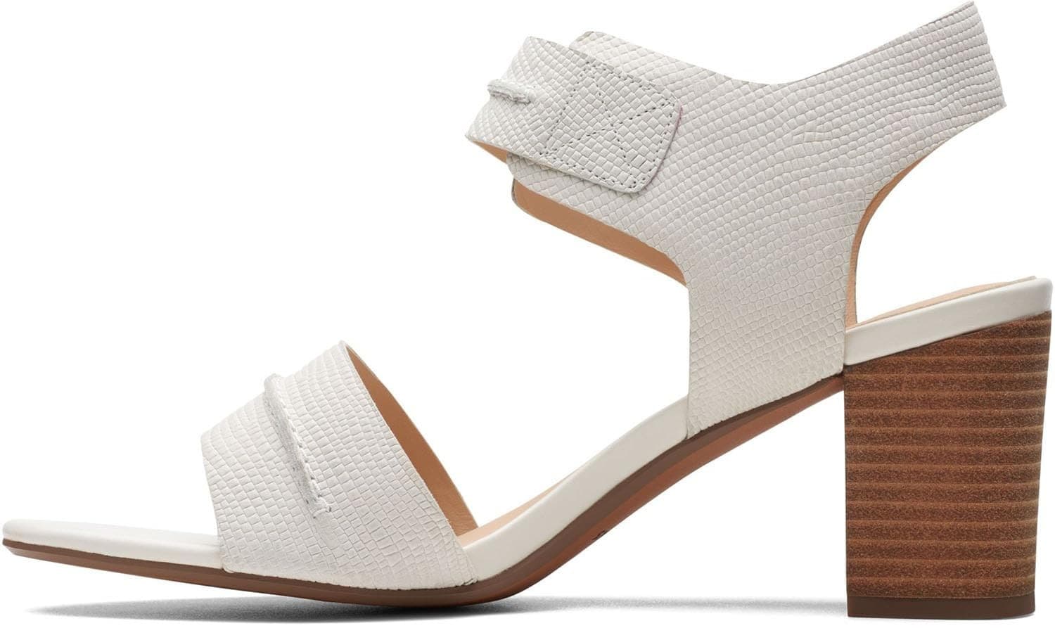 Clarks Karsea Hi Seam Slingback Sandals Women's Size 8 M Off White Block Heel - Thumbnail 5