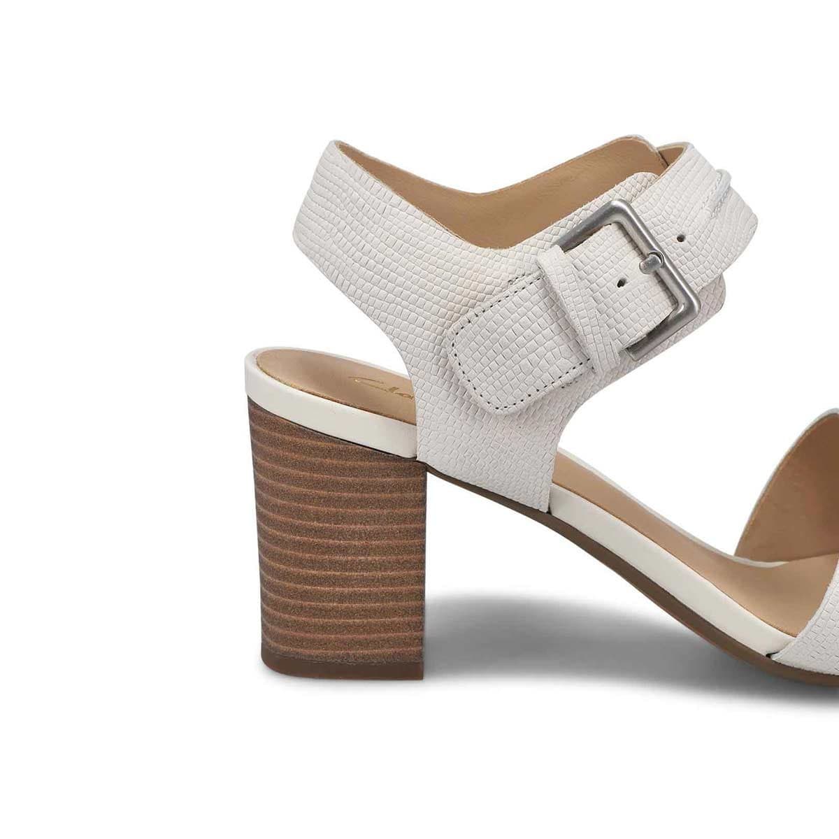 Clarks Karsea Hi Seam Slingback Sandals Women's Size 8 M Off White Block Heel - Thumbnail 9