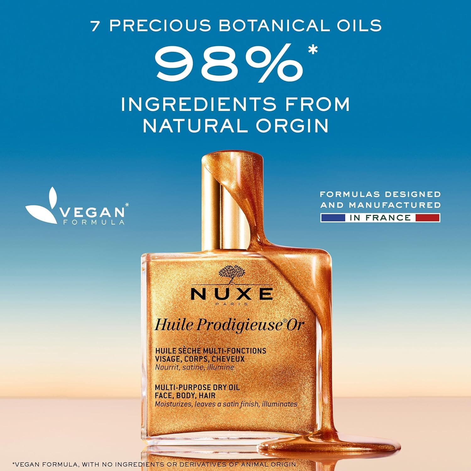 2 Pack Nuxe Huile Prodigieuse OR Golden Shimmer Oil Face Body & Hair (50ml) each - Thumbnail 4