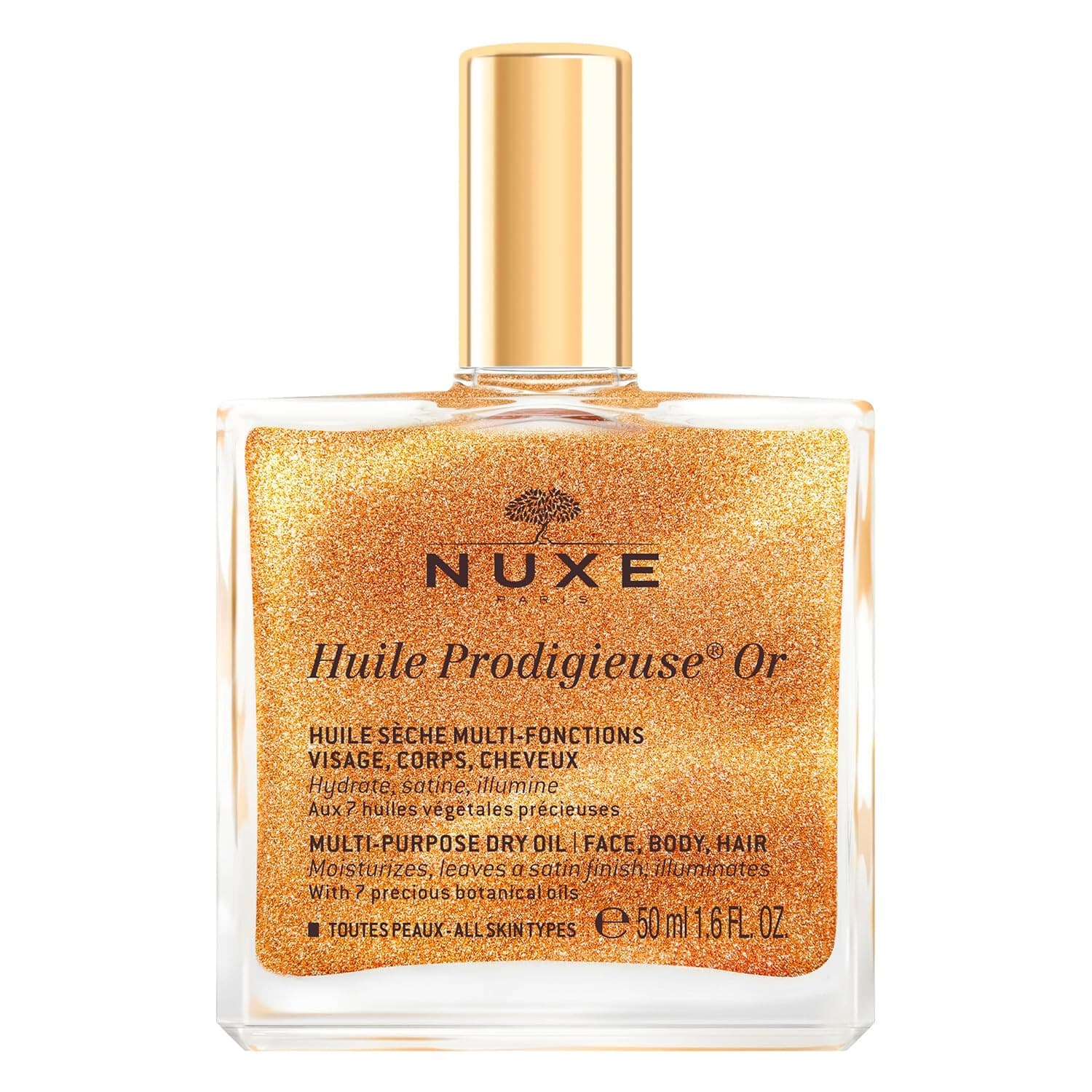 2 Pack Nuxe Huile Prodigieuse OR Golden Shimmer Oil Face Body & Hair (50ml) each - Image 1