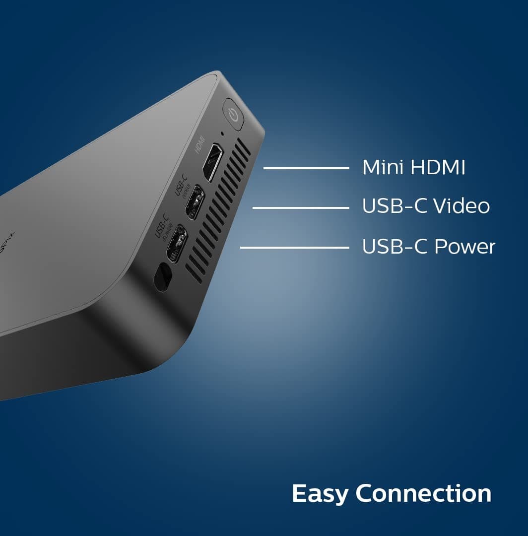 Philips GoPix 1 Mobile Home Projector GPX1100/INT, LED DLP 2h Battery Life HDMI - Thumbnail 4