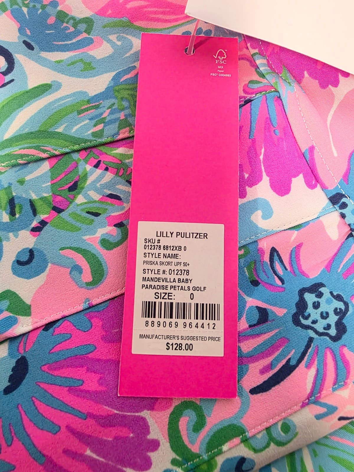 NWT LILLY PULITZER SIZE XX-SMALL CORRINE SKORT *MANDEVILLA BABY* UPF 50+ - Thumbnail 4