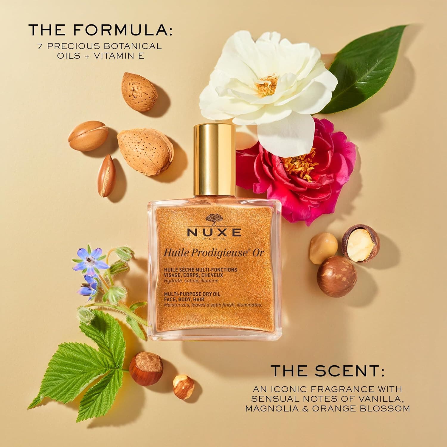 2 Pack Nuxe Huile Prodigieuse OR Golden Shimmer Oil Face Body & Hair (50ml) each - Thumbnail 2