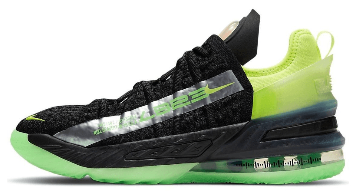 Nike LeBron XVIII 18 GS Black Crimson Volt Boys Shoes CW2760-009 Size 6Y NEW - Thumbnail 3