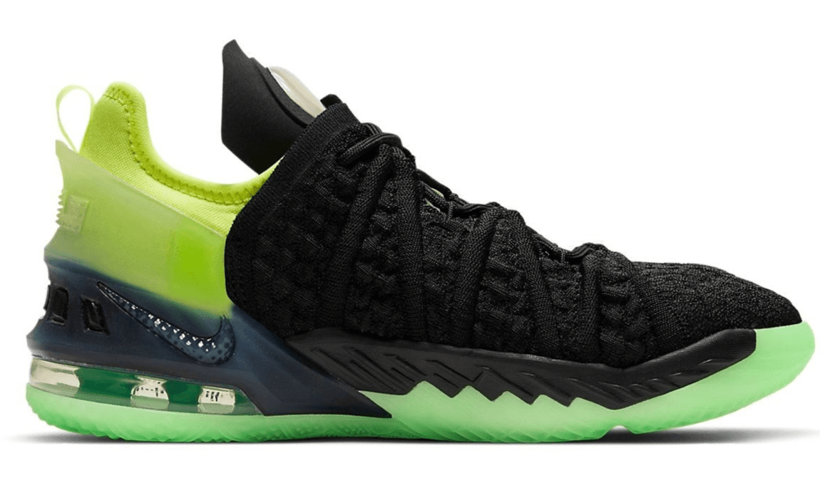 Nike LeBron XVIII 18 GS Black Crimson Volt Boys Shoes CW2760-009 Size 6Y NEW - Thumbnail 2