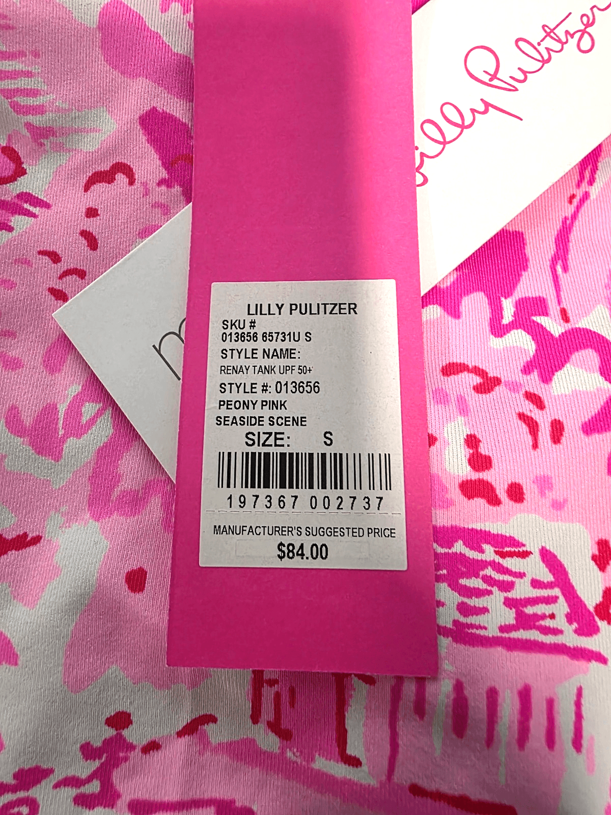 Lilly Pulitzer Renay Tank UPF 50+ Peony Pink Seaside Scene SMall - Thumbnail 4