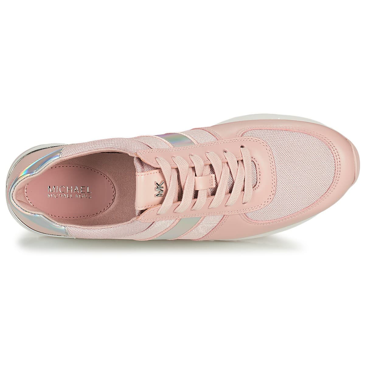 Michael Kors MK Allie Trainer Lace-up Mesh Hologram Sneakers Soft Pink 8 M - Thumbnail 6