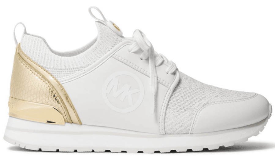 Michael Kors Dash Knit Trainer Sneakers Metallic Stretch Knit Pale Gold Size 8.5 - Thumbnail 2