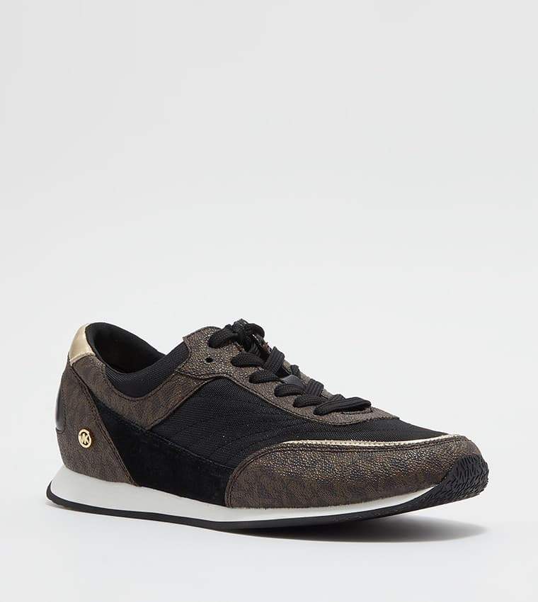 MICHAEL KORS Callan Round Toe Low Top WOMENS Sneakers BLACK/BROWN Size 8.5 M - Thumbnail 2