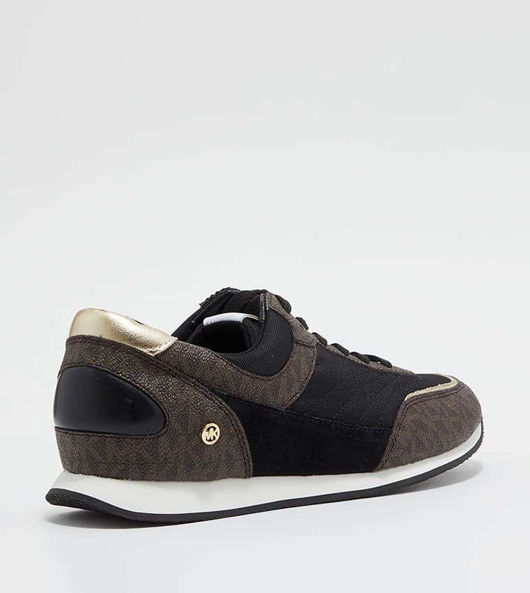 MICHAEL KORS Callan Round Toe Low Top WOMENS Sneakers BLACK/BROWN Size 8.5 M - Thumbnail 4