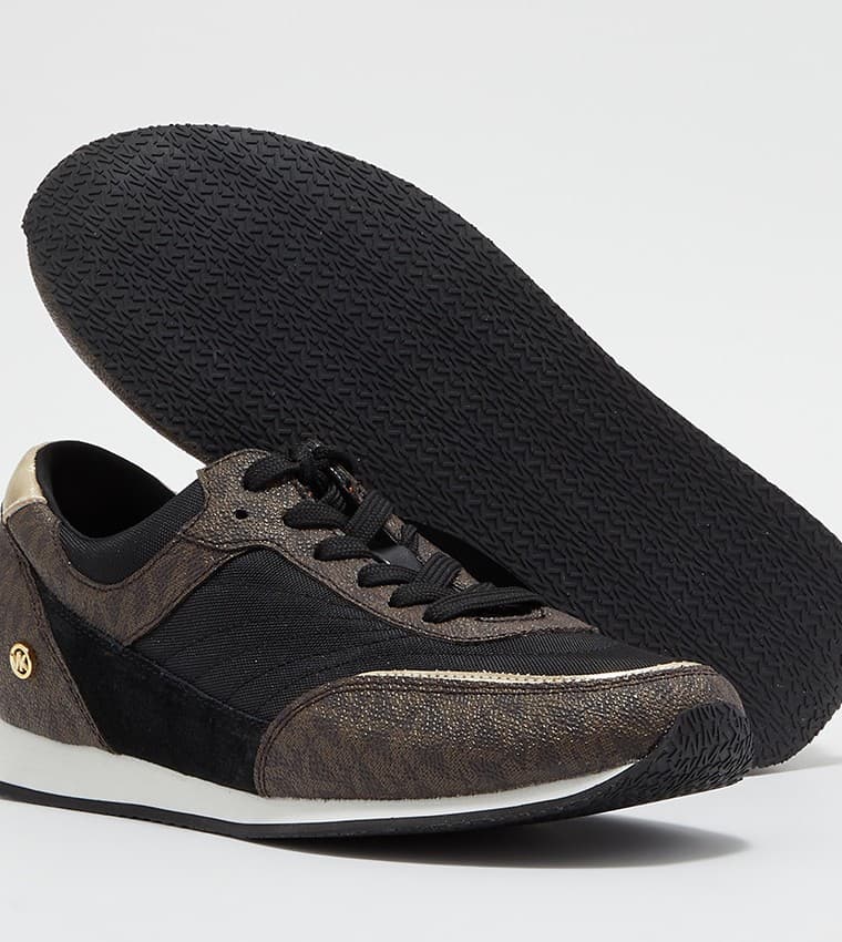 MICHAEL KORS Callan Round Toe Low Top WOMENS Sneakers BLACK/BROWN Size 8.5 M - Thumbnail 5