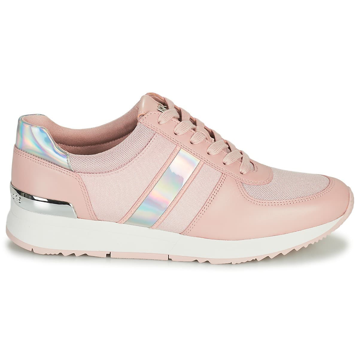 Michael Kors MK Allie Trainer Lace-up Mesh Hologram Sneakers Soft Pink 8 M - Thumbnail 2