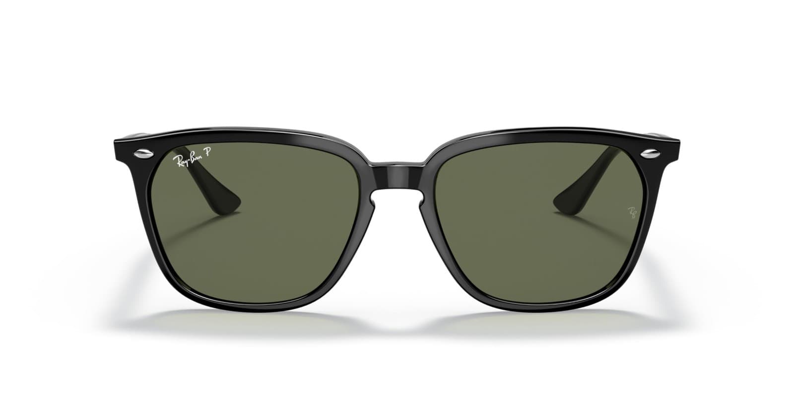 Ray-Ban Unisex RB4362 Square Sunglasses, Black/Dark Green Polarized, 55 mm - Thumbnail 2