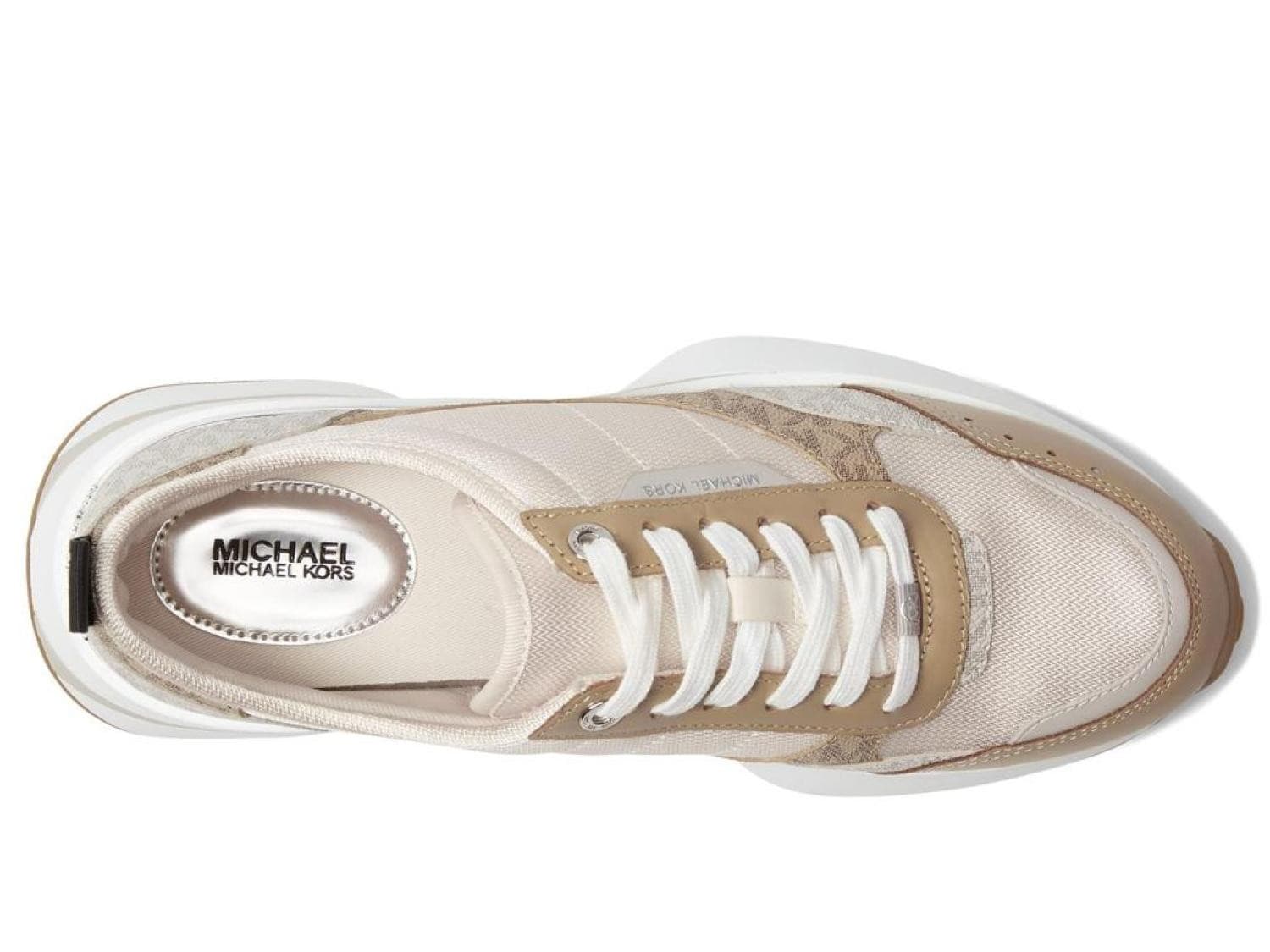 Michael Kors Flynn Nylon and Logo Trainer Brown Multi Trainer Sneaker Size 7.5 M - Thumbnail 5