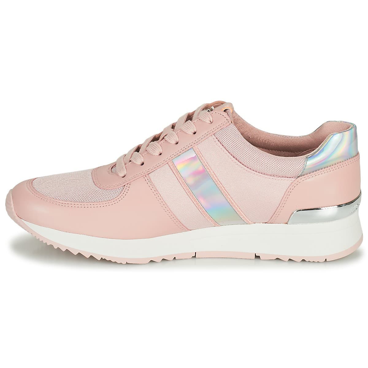 Michael Kors MK Allie Trainer Lace-up Mesh Hologram Sneakers Soft Pink 8 M - Thumbnail 4