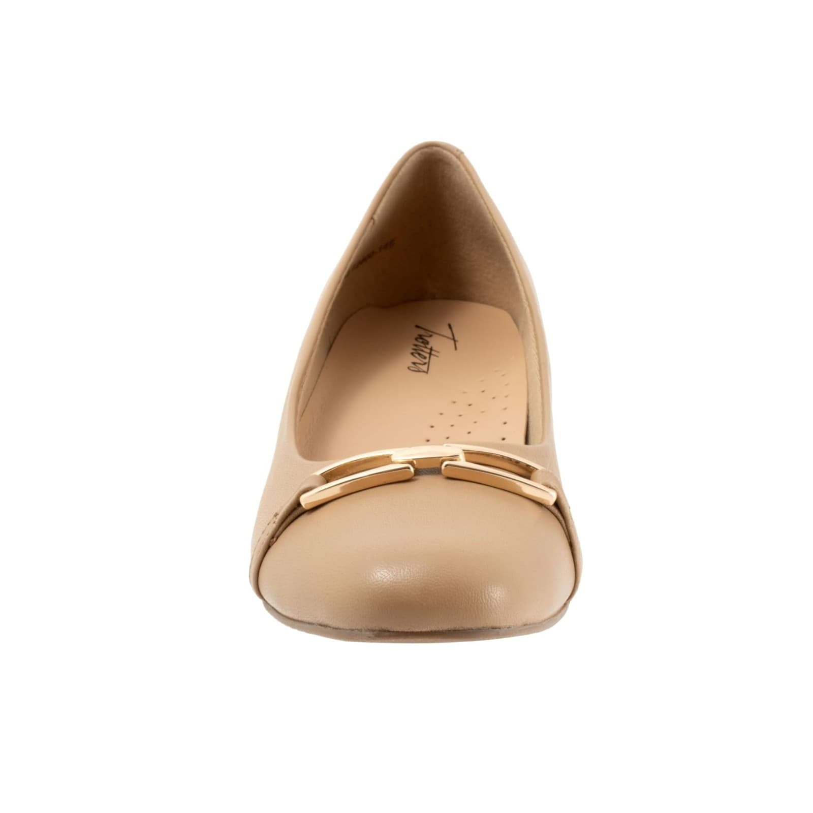 Trotters Dakota Pump Womens Nude Leather Slip On Pumps Heels Shoes Size 8.5 Wide - Thumbnail 5
