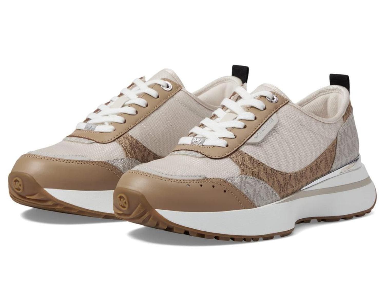 Michael Kors Flynn Nylon and Logo Trainer Brown Multi Trainer Sneaker Size 7.5 M - Image 1