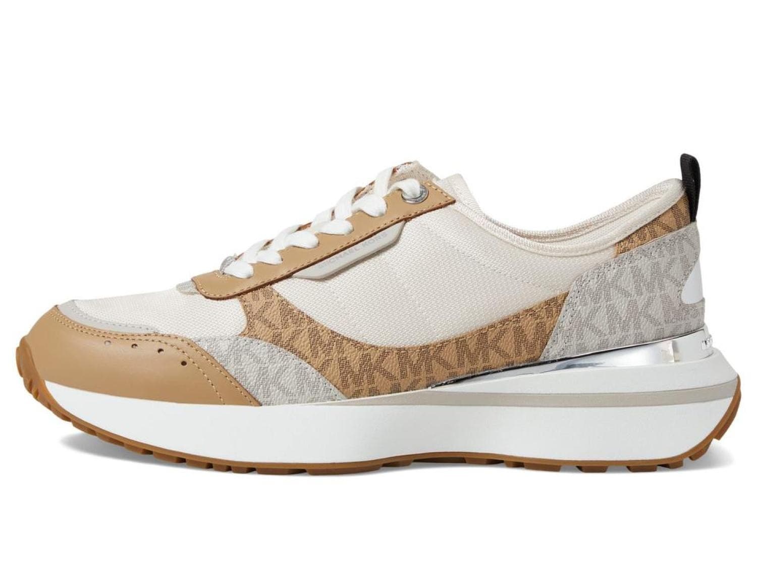 Michael Kors Flynn Nylon and Logo Trainer Brown Multi Trainer Sneaker Size 7.5 M - Thumbnail 3