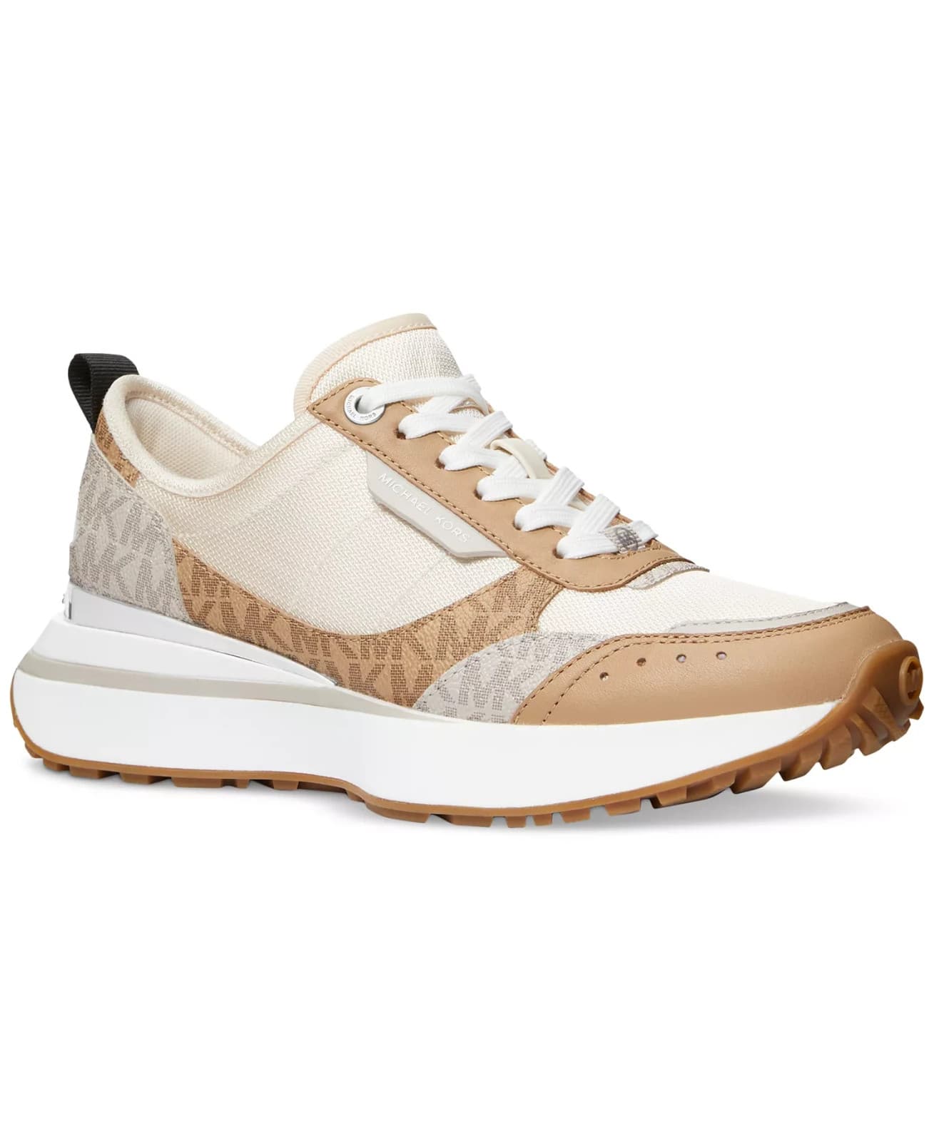 Michael Kors Flynn Nylon and Logo Trainer Brown Multi Trainer Sneaker Size 7.5 M - Thumbnail 2