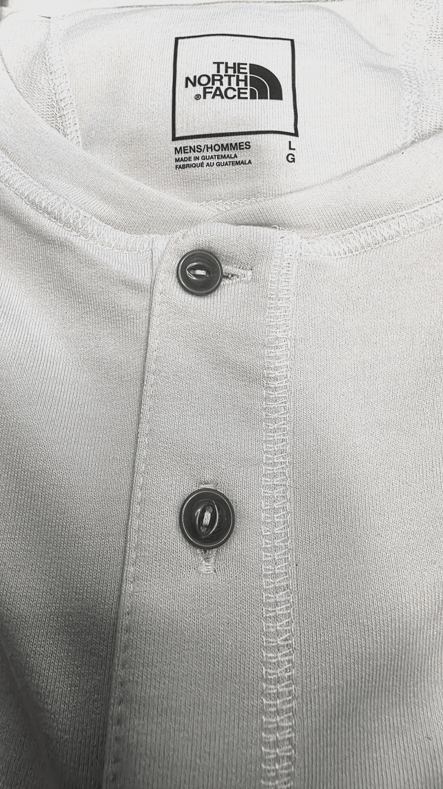 THE NORTH FACE Men's Long Sleeve TNF Terry Henley Vintage White Heather Large - Thumbnail 4