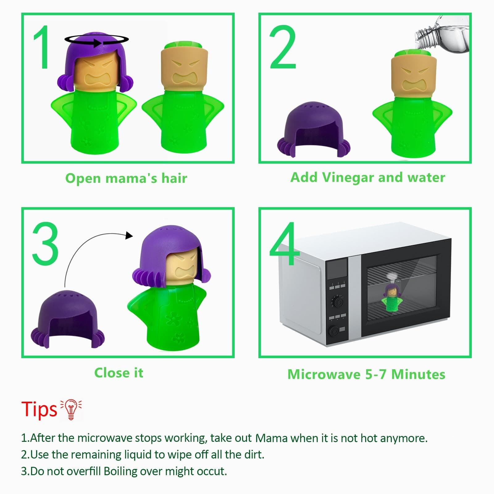 Angry Mama Microwave Cleaner Angry Mom Microwave Oven Steam Cleaner Disinfect - Thumbnail 4