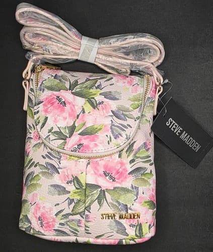 Steve Madden, Balexis Small Floral Crossbody Bag Pink Floral Adjustable Strap - Thumbnail 2