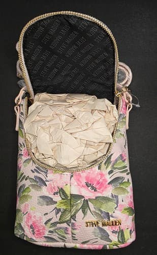 Steve Madden, Balexis Small Floral Crossbody Bag Pink Floral Adjustable Strap - Thumbnail 4