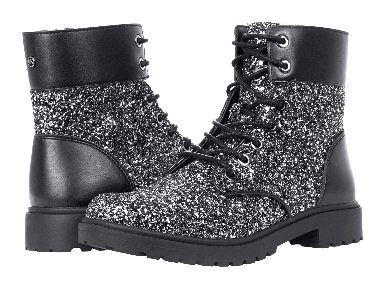 Michael Kors Women's Alistair Combat Black Silver Glitter Size 6.5M - Image 1