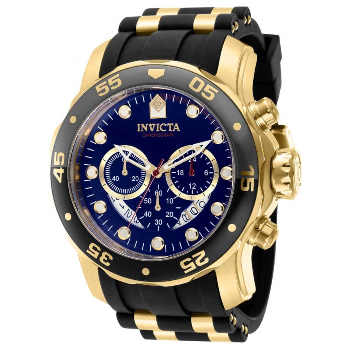 Invicta Pro Diver SCUBA Men's 48mm Gold Dial Stainless Chronograph Watch 37229 - Image 1