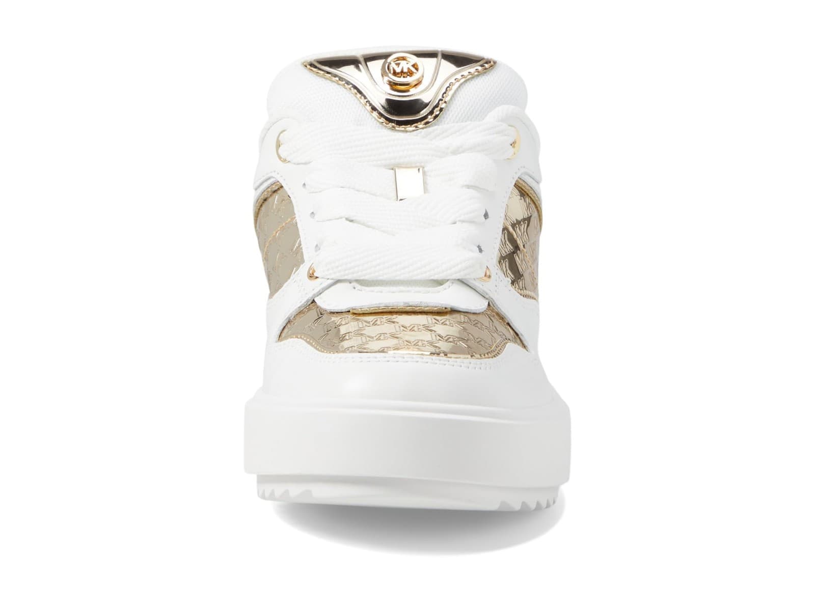 Michael Kors Rumi Logo Leather Sneakers Lace-Up Pale Gold 9 M - Thumbnail 4
