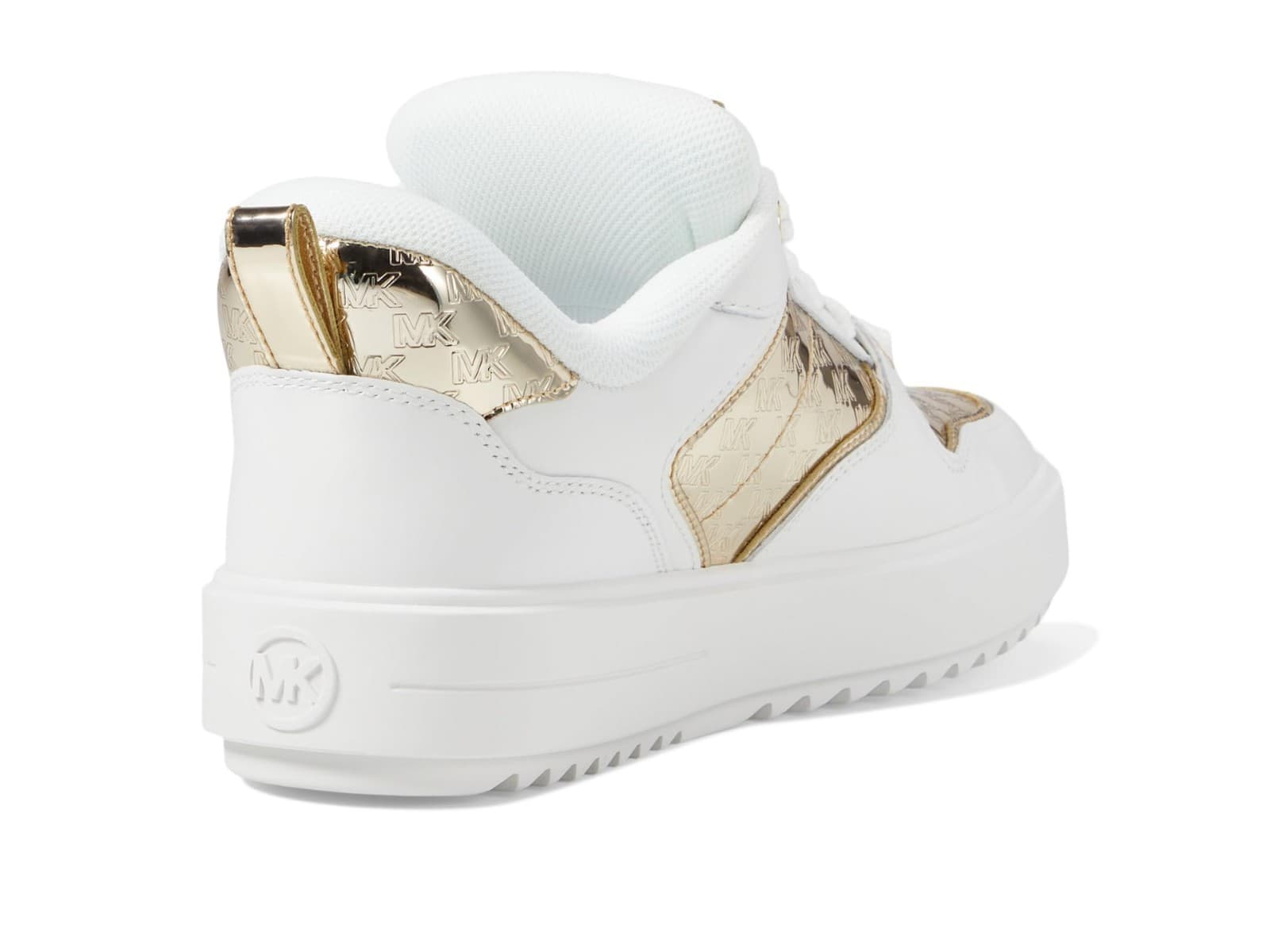 Michael Kors Rumi Logo Leather Sneakers Lace-Up Pale Gold 9 M - Thumbnail 3