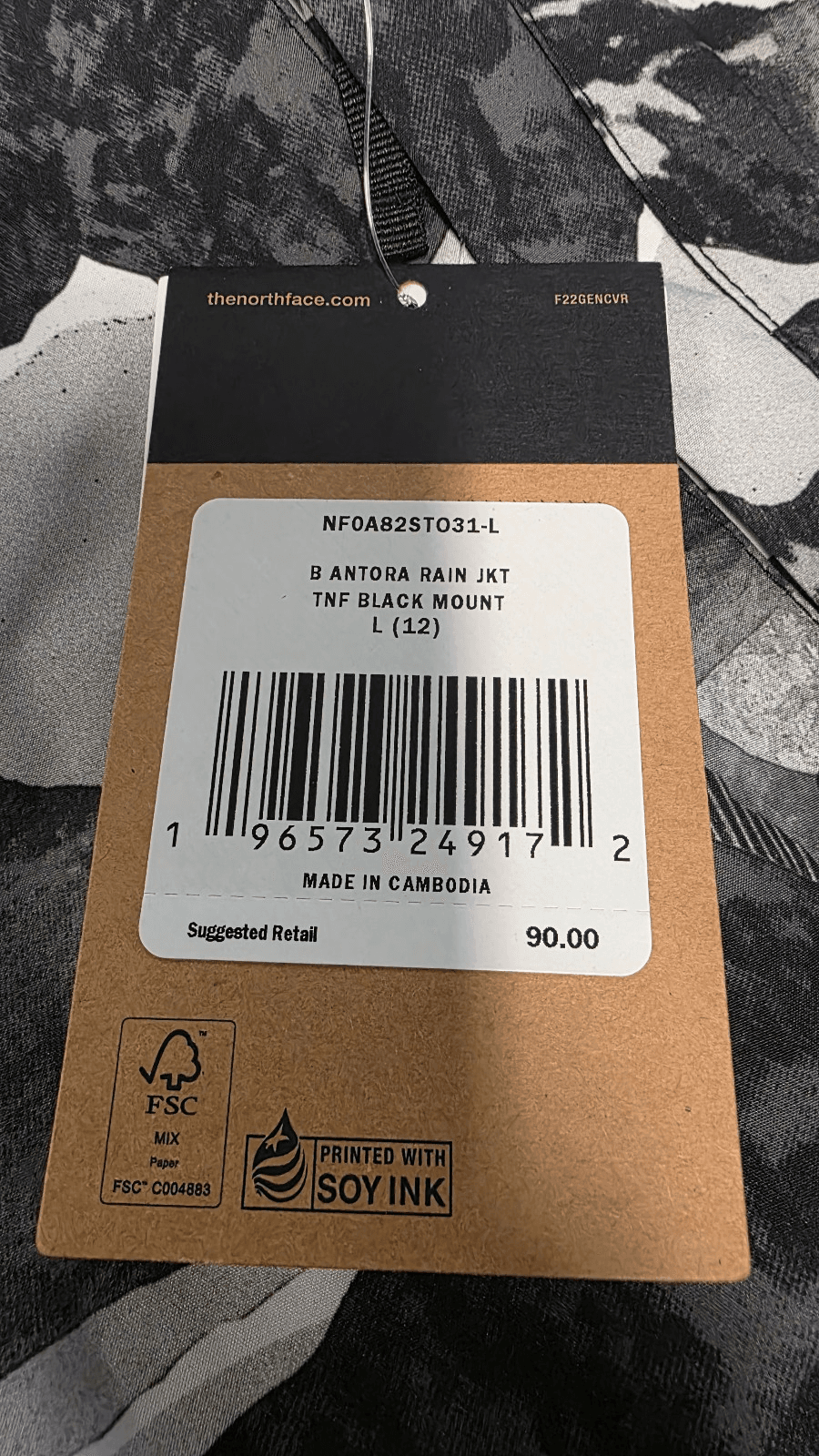 THE NORTH FACE Boys' Antora Waterproof Rain Jacket, Black Mountain Traverse 12 L - Thumbnail 5