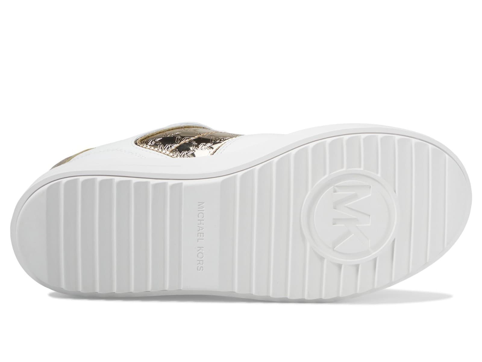 Michael Kors Rumi Logo Leather Sneakers Lace-Up Pale Gold 9 M - Thumbnail 6