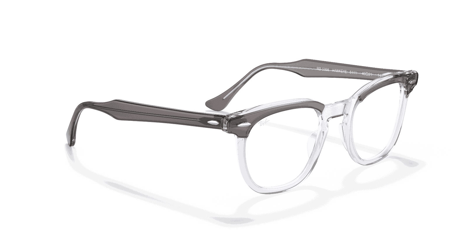 NEW RAY BAN RX 5398F HAWKEYE BLACK CLEAR AUTHENTIC FRAMES EYEGLASSES 145-50-21 - Thumbnail 4